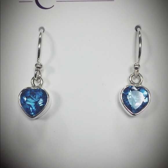 acleoni Jewelry - Blue Topaz Heart Cut Earring